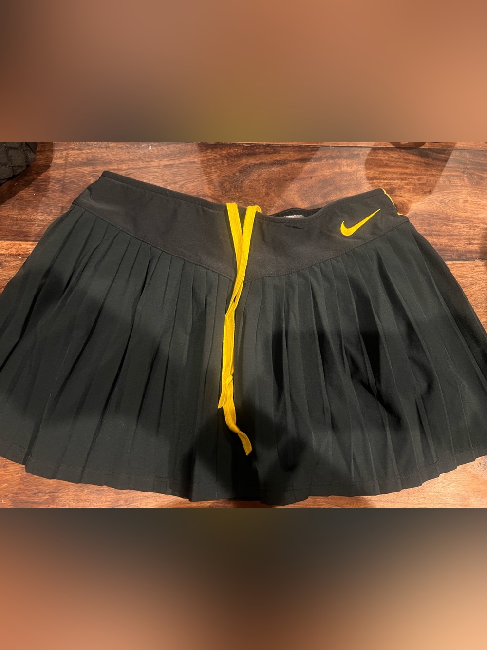 Nike Black Athletic Skirt with Yellow Swoosh